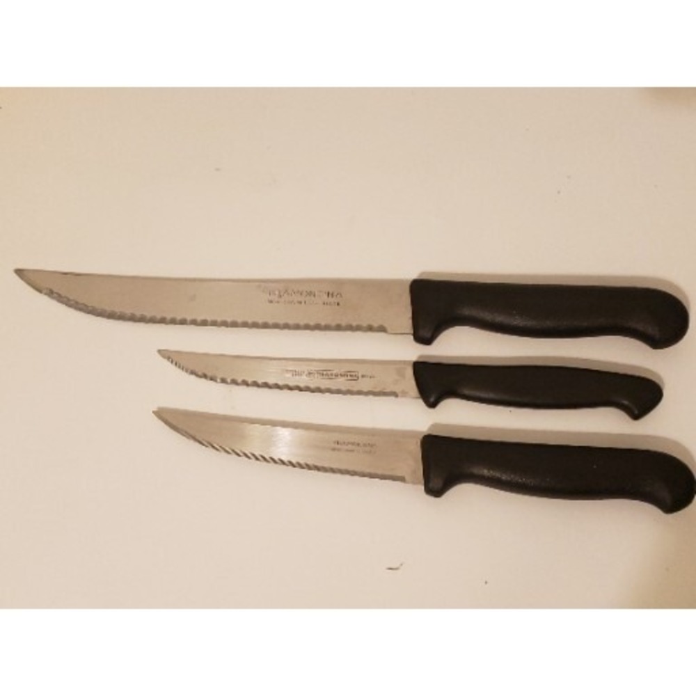 Lot Of 3 Tramontina Knives Inox Stainless Brasil Brazil‎ Set Of 3